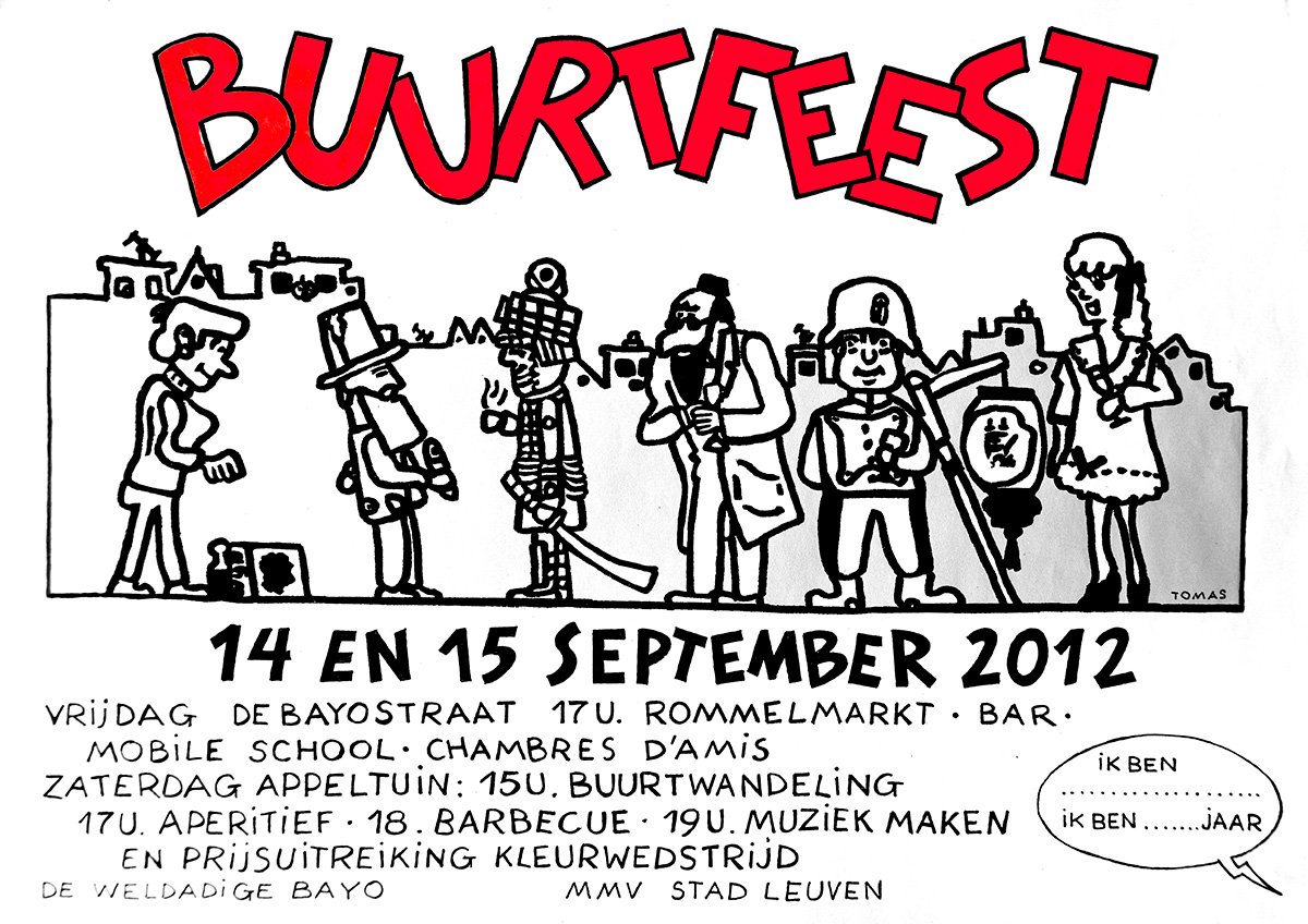 Affiche Buurtfeest De WeldadigeBayo 2012