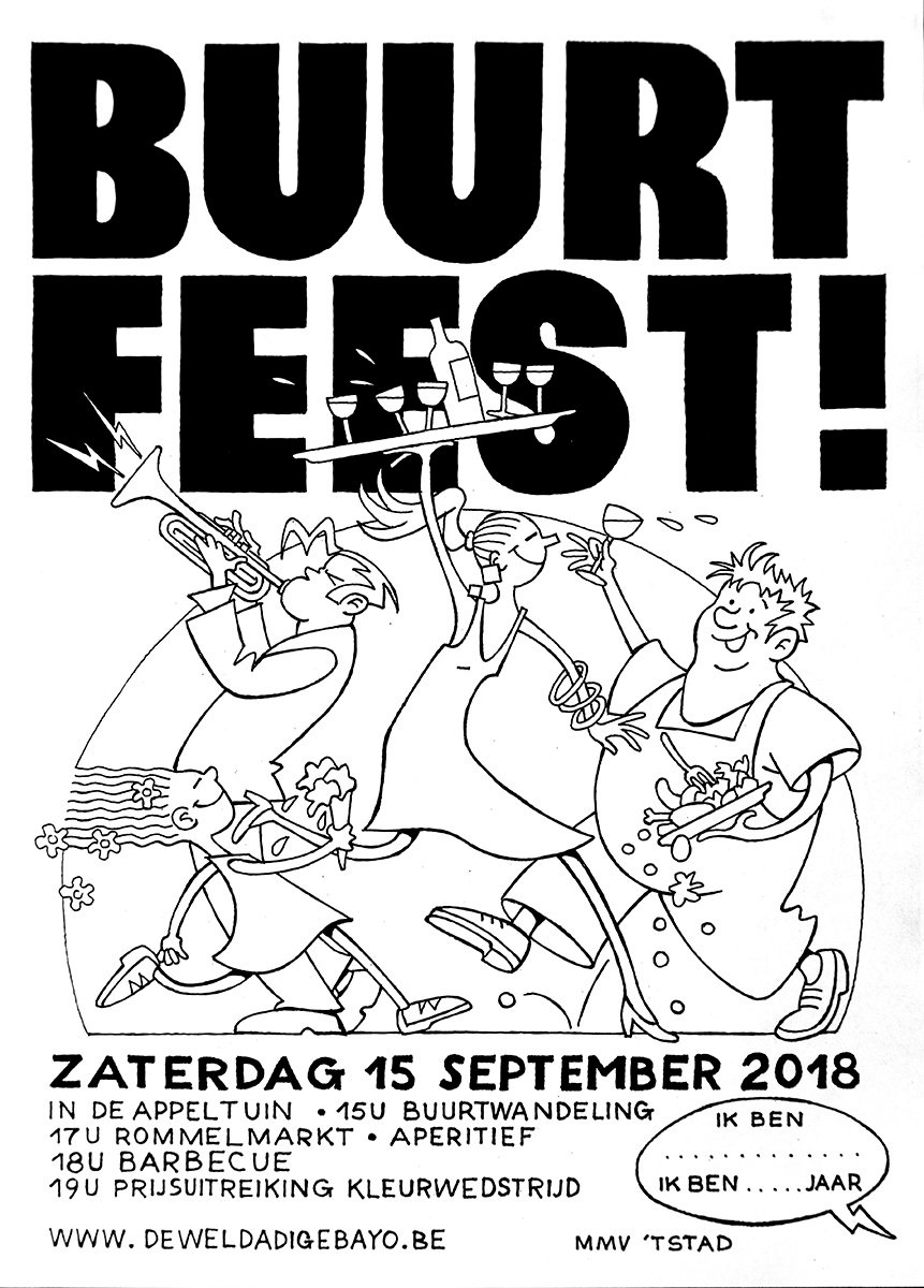 Affiche Buurtfeest De WeldadigeBayo 2018